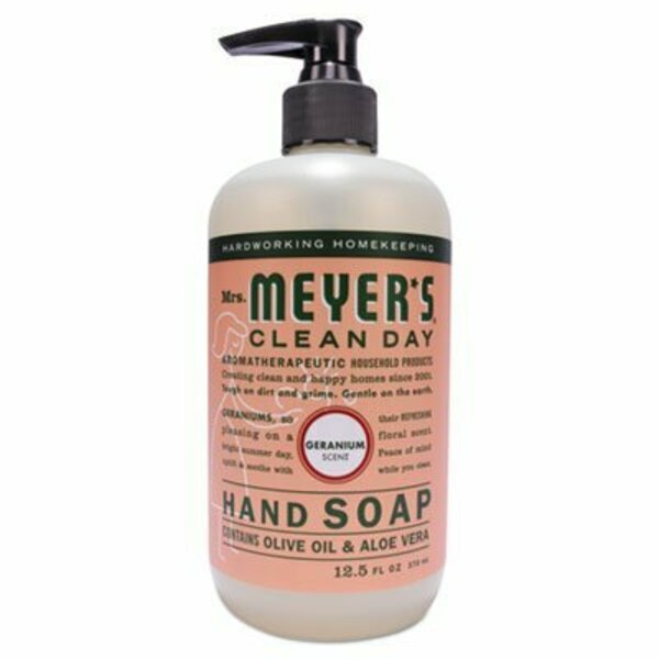Sc Johnson Mrs.Meyers, CLEAN DAY LIQUID HAND SOAP, GERANIUM, 12.5 OZ 651332EA